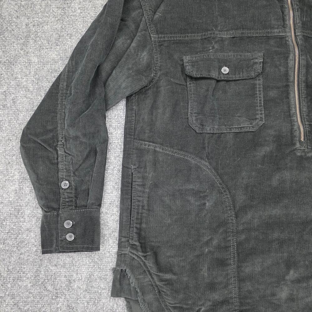 Offline Aerie Shacket Womens XS Black Gray Corduroy 1/2 Zip Utility Oversized - Picture 9 of 16
